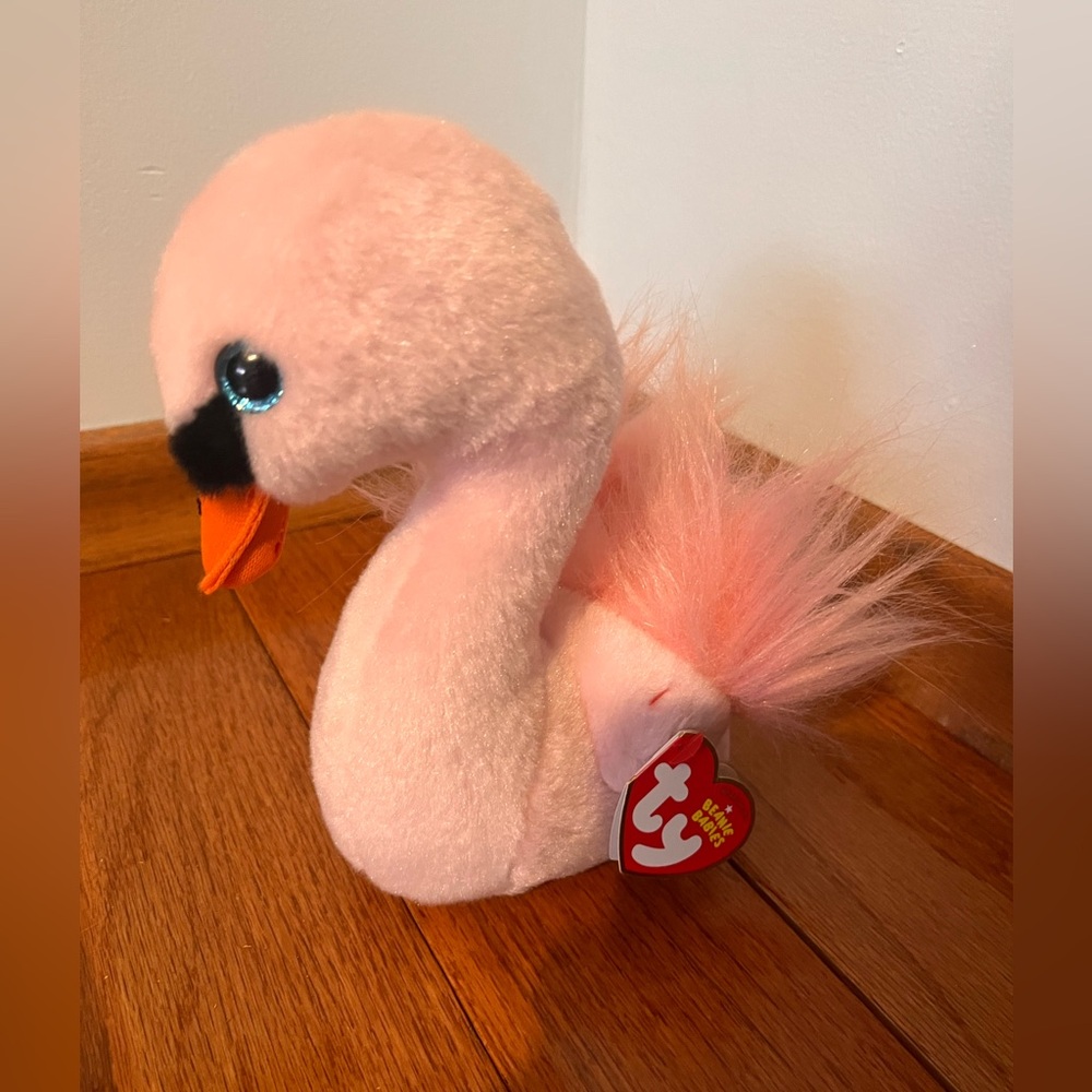 Vintage Ty Beanie Baby "Odette" the Pink Swan (6 inch) - With Tags!